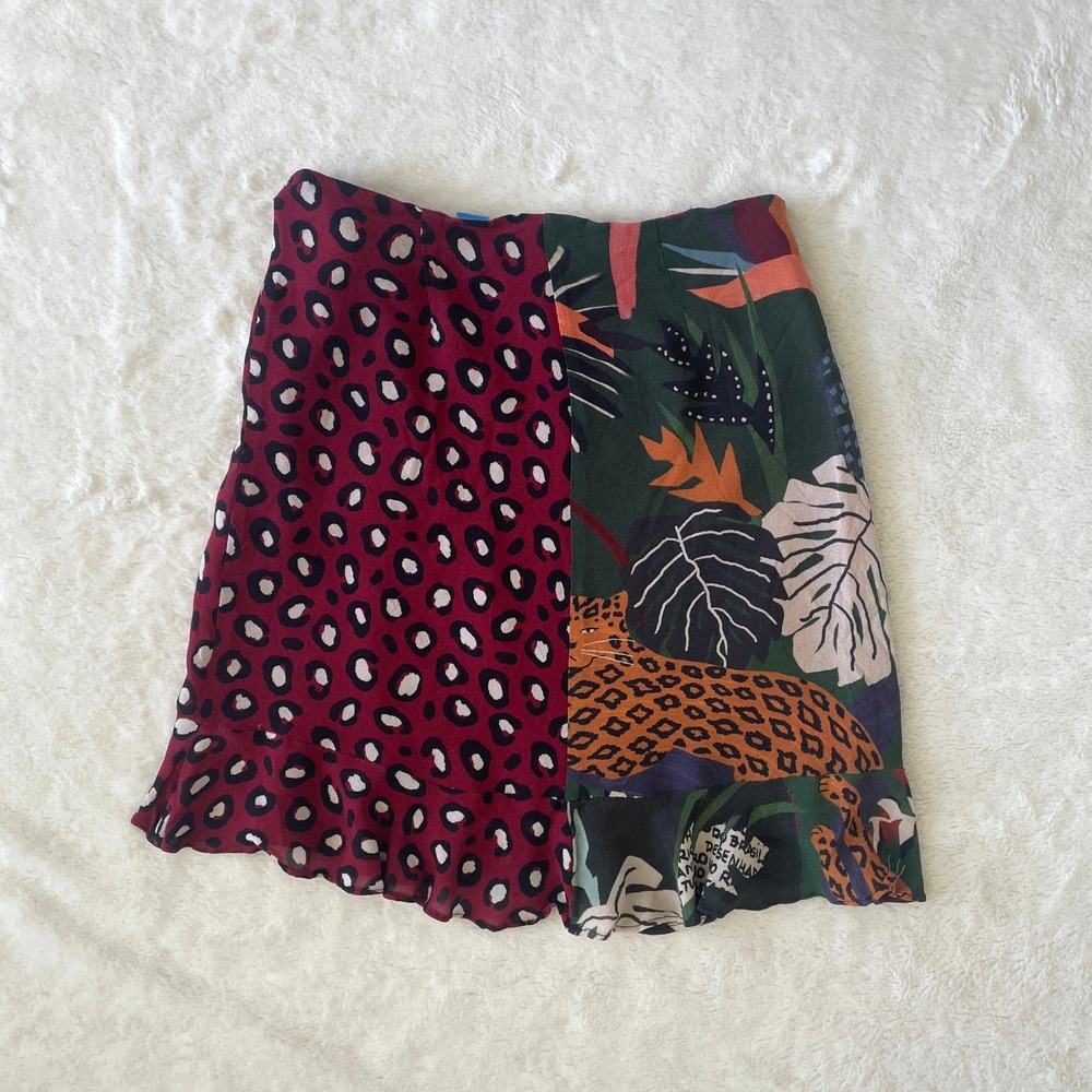 Farm Rio Belen Wrap Mini Skirt Wrap Size Small - Picture 2 of 9